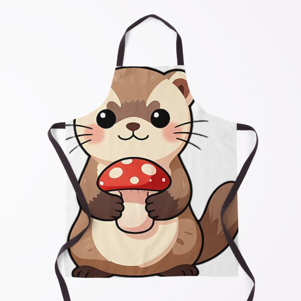Item preview, Cute Ferret with Scarlet Elf Cup Mushroom designed and sold by pumsquare.