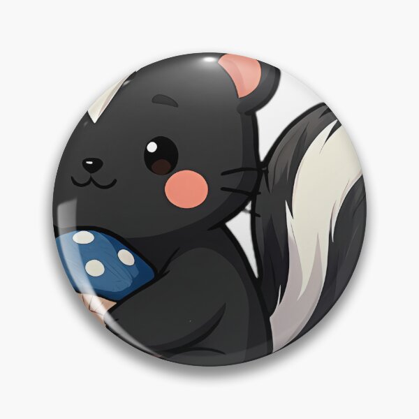 Item preview, Cute Baby Skunk with Indigo Milk Cap Mushroom designed and sold by pumsquare.
