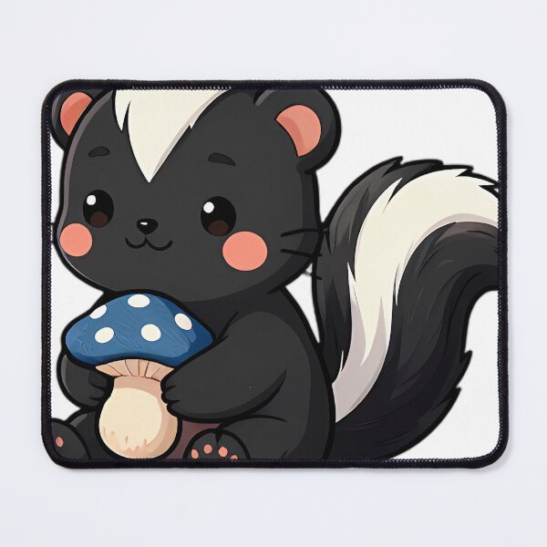 Item preview, Cute Baby Skunk with Indigo Milk Cap Mushroom designed and sold by pumsquare.