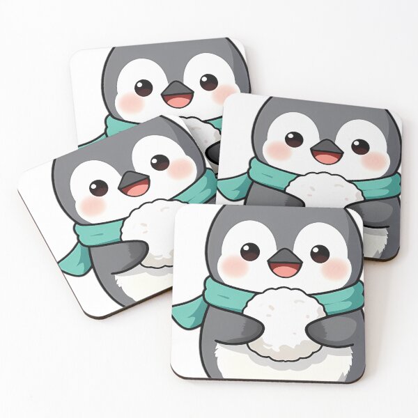 Item preview, Cute Baby Penguin with Icy Puffball Mushroom designed and sold by pumsquare.