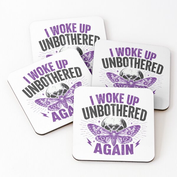 Item preview, I Woke Up Unbothered Again Confidence Empowerment Moth Skull Gothic Spiritual Self Love Mental Health designed and sold by HumansStuck12.