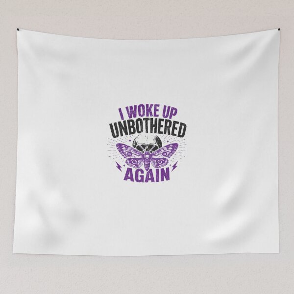 Item preview, I Woke Up Unbothered Again Confidence Empowerment Moth Skull Gothic Spiritual Self Love Mental Health designed and sold by HumansStuck12.