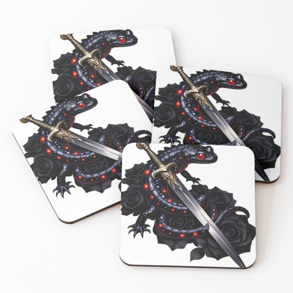 Item preview, Gothic Obsidian Salamander Dagger and Black Rose designed and sold by IllumeInk.