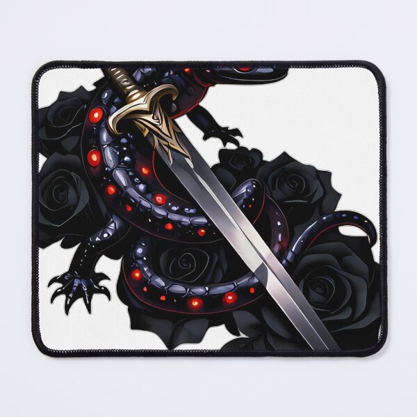 Item preview, Gothic Obsidian Salamander Dagger and Black Rose designed and sold by IllumeInk.