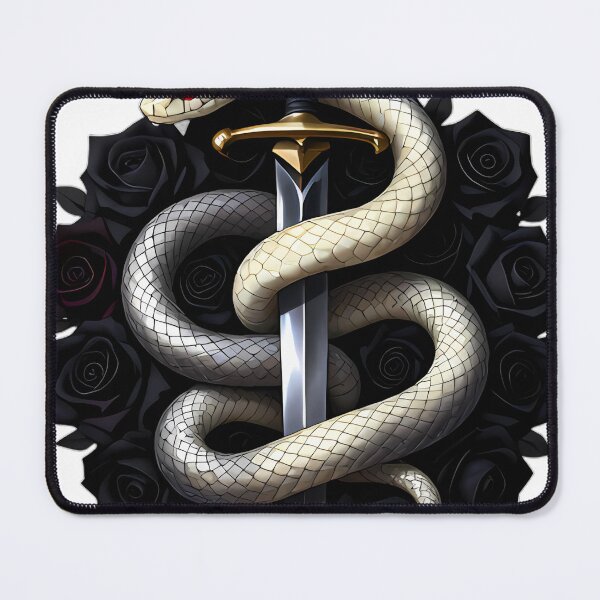 Item preview, Gothic Ghost Albino Viper Dagger and Black Rose designed and sold by IllumeInk.