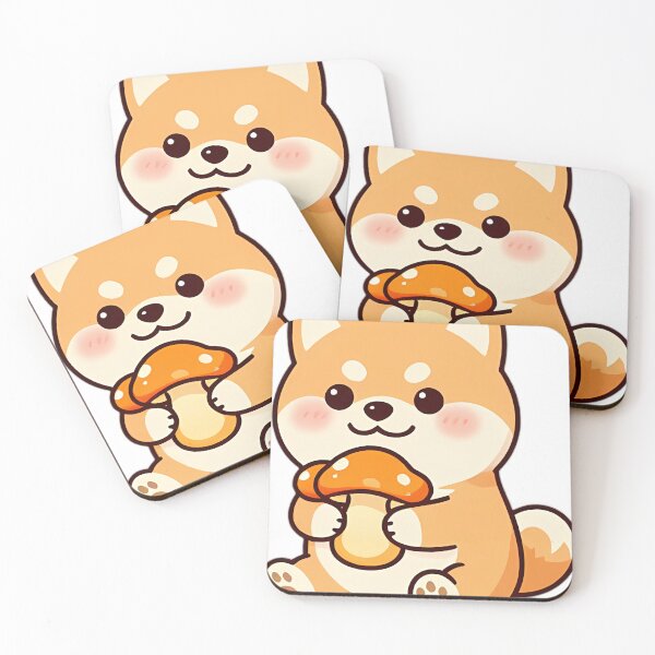 Item preview, Cute Shiba Inu Puppy with Chicken of the Woods Mushroom designed and sold by pumsquare.