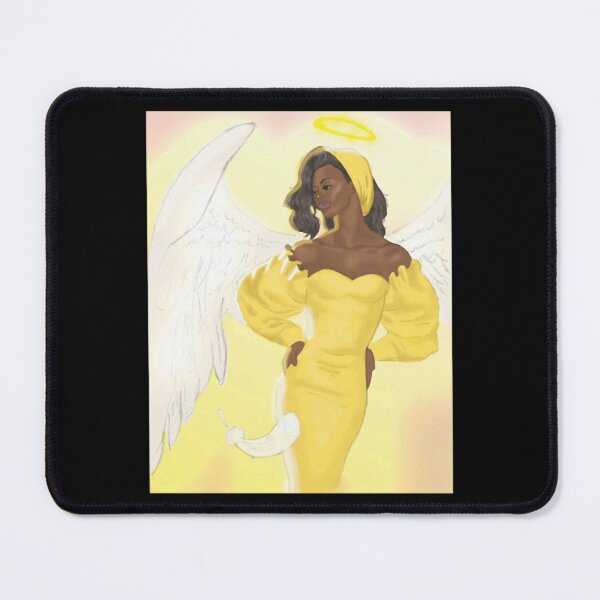 Item preview, Golden Angel Melanin Goddess Winged Fantasy Graphic Art designed and sold by LeleArtworkse.