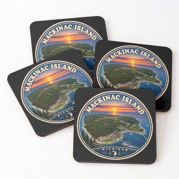 Item preview, Mackinac Island Michigan Vintage Travel Badge designed and sold by Swanny's Custom T-shirt and Gift Designs.
