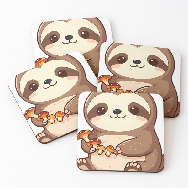 Item preview, Cute Sloth with Forest Mushroom Garland designed and sold by pumsquare.