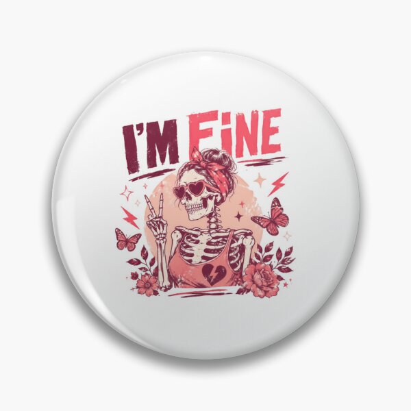 Item preview, I'm Fine Sarcastic Skeleton Goth Mental Health Teen designed and sold by JonesFlora2025.