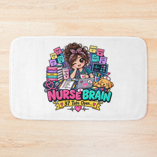 Item preview, Nurse Brain 37 Tabs Open – Funny Nurse Life Sticker designed and sold by Dr. Heartbeat.