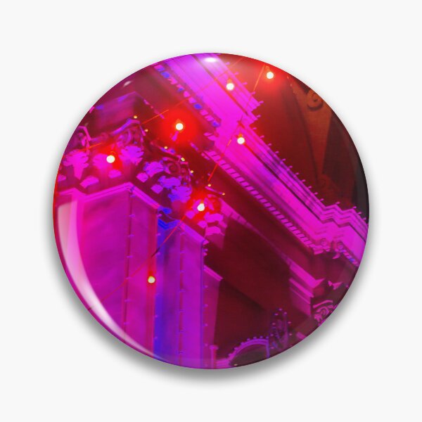 Item preview, Colorful Neon Night Lighting on Historic Building Facade with String Lights and Architectural Details designed and sold by Nmallia.