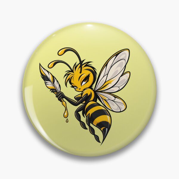 Item preview, Honey Bee Character with Feather Ink Pen designed and sold by IRYNASHOP.