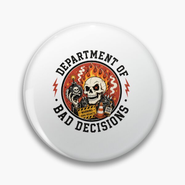 Item preview, Department Of Bad Decisions Zero Regrets Bad Ideas Skull Rebel designed and sold by SkeletonsDanger.