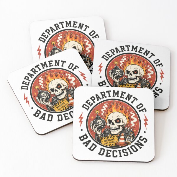 Item preview, Department Of Bad Decisions Zero Regrets Bad Ideas Skull Rebel designed and sold by SkeletonsDanger.