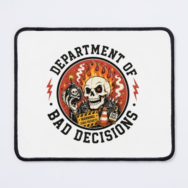 Item preview, Department Of Bad Decisions Zero Regrets Bad Ideas Skull Rebel designed and sold by SkeletonsDanger.