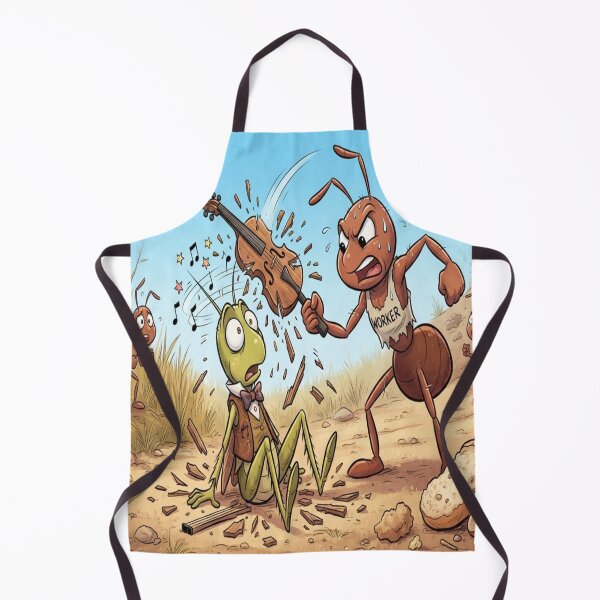 Item preview, Angry Ant Playing Violin to Frustrated Grasshopper Funny Art Print designed and sold by AfresStudio.