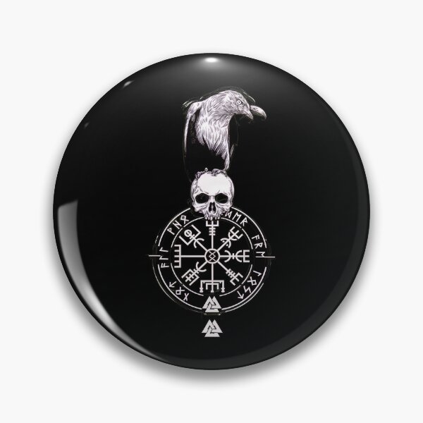 Item preview, Raven Skull Norse Compass Rune Symbol Art designed and sold by kanipelfrebersg.