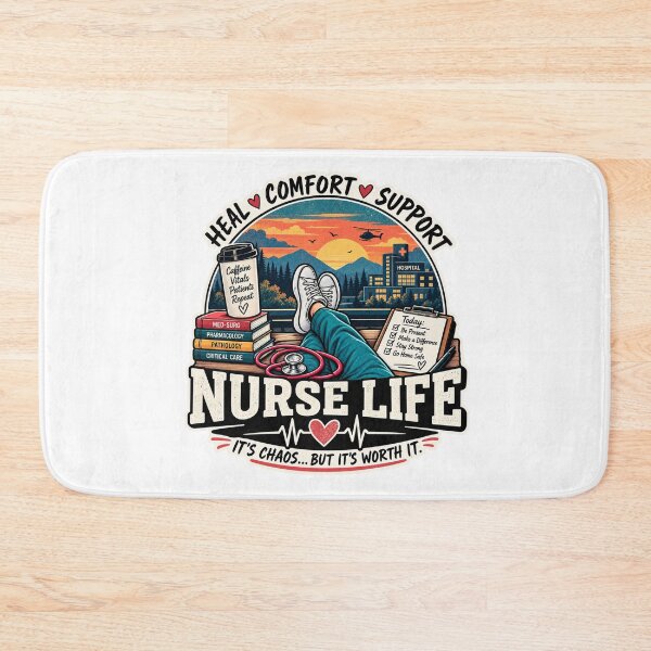 Item preview, Nurse Life – It's Chaos But It's Worth It – Retro Nurse Design designed and sold by Dr. Heartbeat.