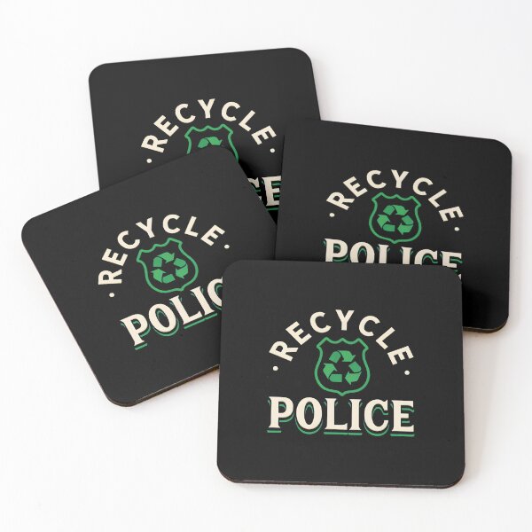 Item preview, Recycle Police Shield Eco Funny Design designed and sold by drapermfraddl.
