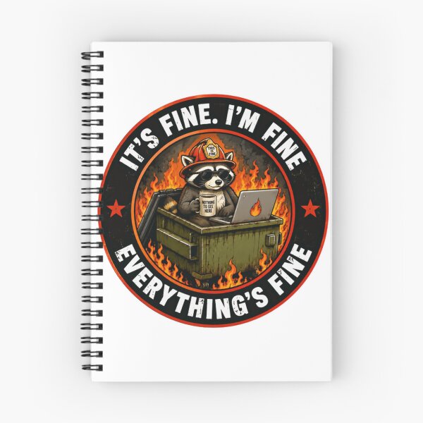 Item preview, It's Fine. I'm Fine Everything's Fine Firefighter Raccoon Meme Humor designed and sold by SkeletonsDanger.