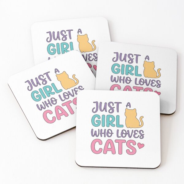 Item preview, Just a Girl Who Loves Cats - Funny Cat Lady Typography Quote designed and sold by PrintforDesign.