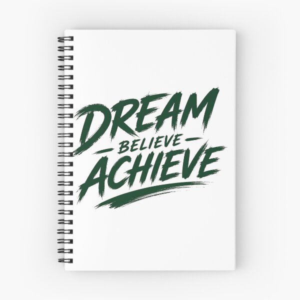 Item preview, Dream Believe Achieve Motivational Brush Typography designed and sold by LarkLeaf.