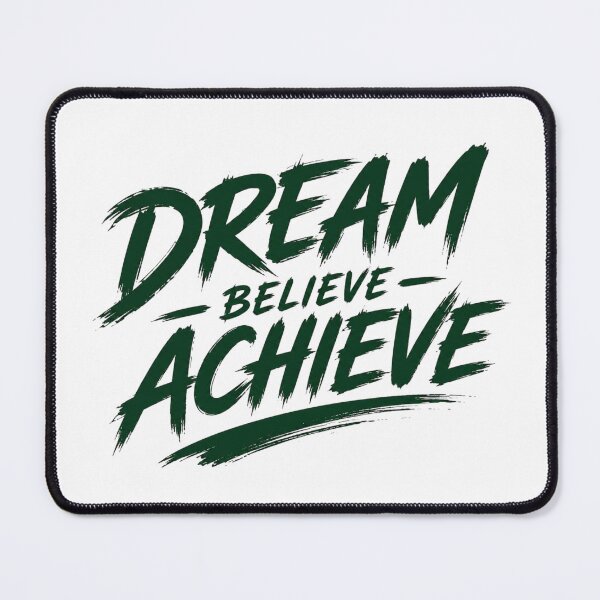 Item preview, Dream Believe Achieve Motivational Brush Typography designed and sold by LarkLeaf.