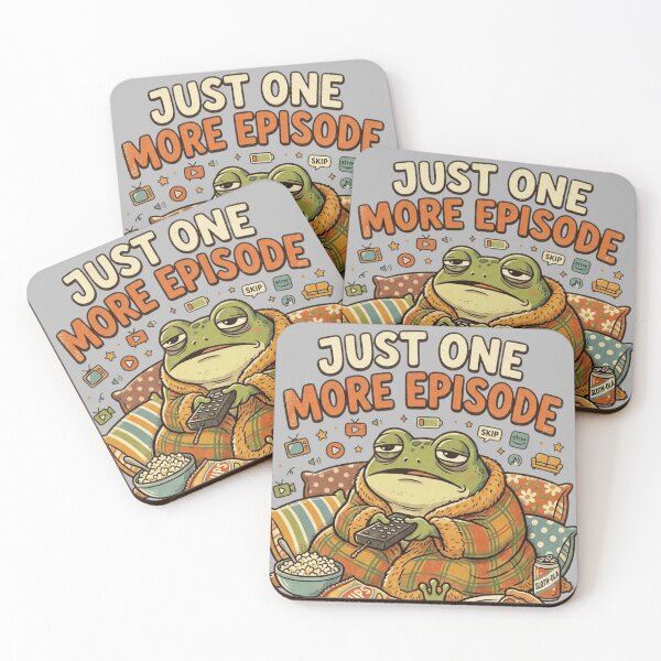 Item preview, Just One More Episode – Sleepy Frog Funny Binge Watching Design designed and sold by RajDeals.