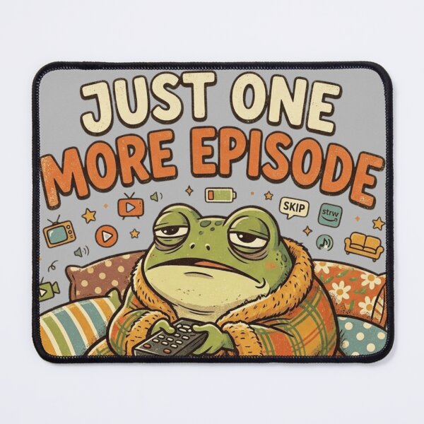 Item preview, Just One More Episode – Sleepy Frog Funny Binge Watching Design designed and sold by RajDeals.