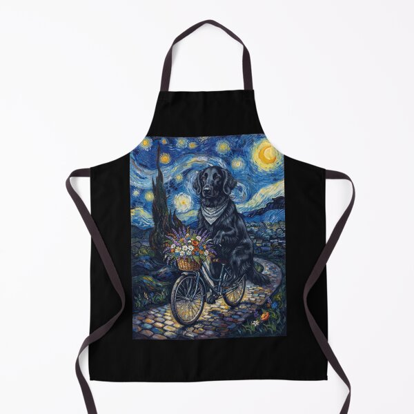 Item preview, Flat Coated Retriever Biking Bike Starry Night Van Gogh Art Dog Lover designed and sold by dian-rody-crest.
