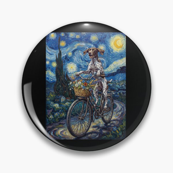 Item preview, German Shorthaired Pointer Biking Bike Starry Night Van Gogh Art Dog Lover designed and sold by dian-rody-crest.