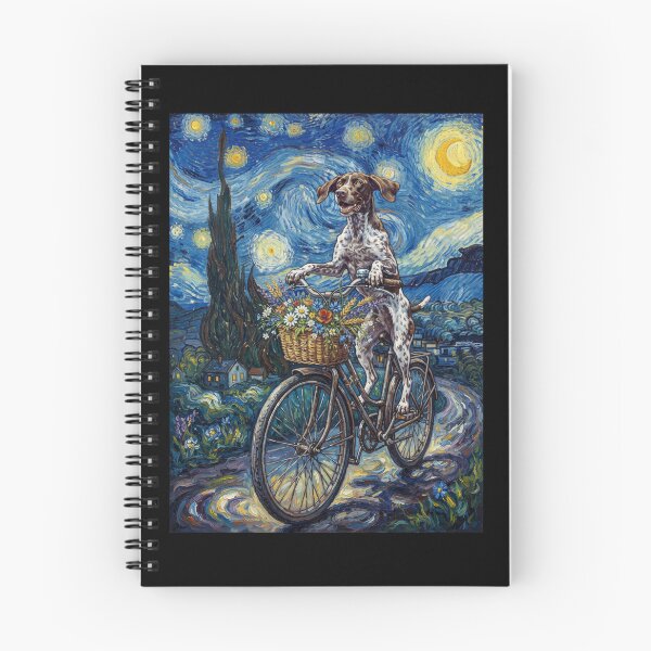 Item preview, German Shorthaired Pointer Biking Bike Starry Night Van Gogh Art Dog Lover designed and sold by dian-rody-crest.