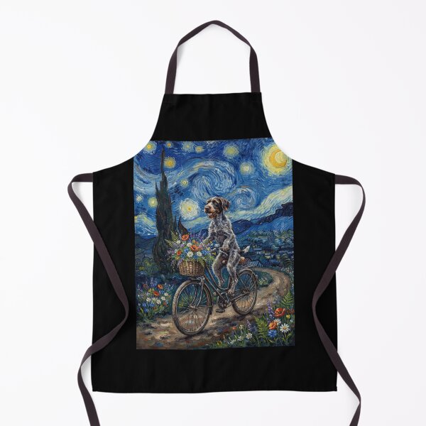 Item preview, German Wirehaired Pointer Biking Bike Starry Night Van Gogh Art Dog Lover designed and sold by dian-rody-crest.