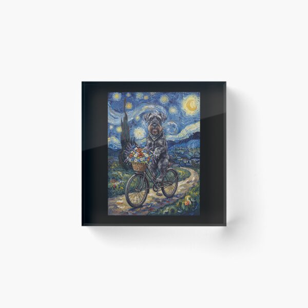 Item preview, Giant Schnauzer Biking Bike Starry Night Van Gogh Art Dog Lover designed and sold by dian-rody-crest.