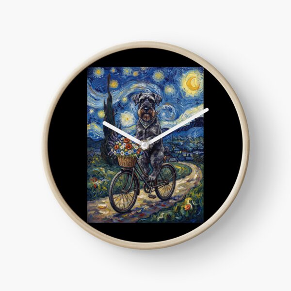 Item preview, Giant Schnauzer Biking Bike Starry Night Van Gogh Art Dog Lover designed and sold by dian-rody-crest.