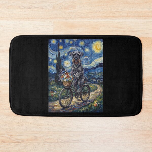 Item preview, Giant Schnauzer Biking Bike Starry Night Van Gogh Art Dog Lover designed and sold by dian-rody-crest.