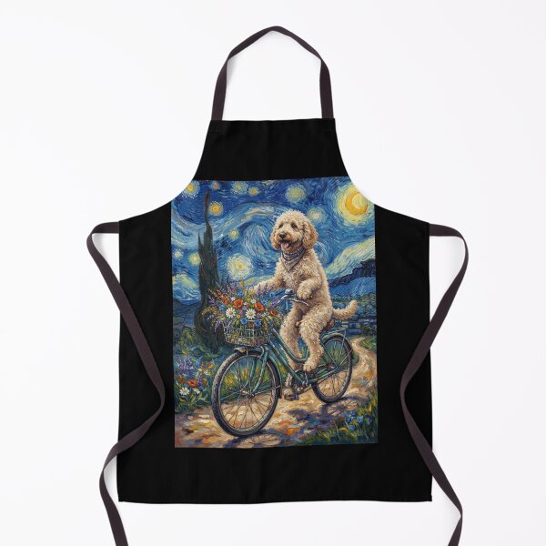 Item preview, Goldendoodle Biking Bike Starry Night Van Gogh Art Dog Lover designed and sold by dian-rody-crest.