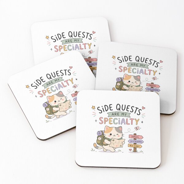 Item preview, ADHD Side Quests Are My Specialty Cute Kawaii Cat Adventure Quote designed and sold by Marti’s Shop Corner.