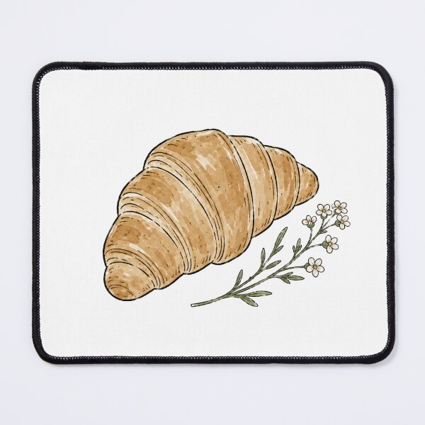 Item preview, Vintage Croissant & Wildflowers – French Bakery Illustration designed and sold by MoodMeow.