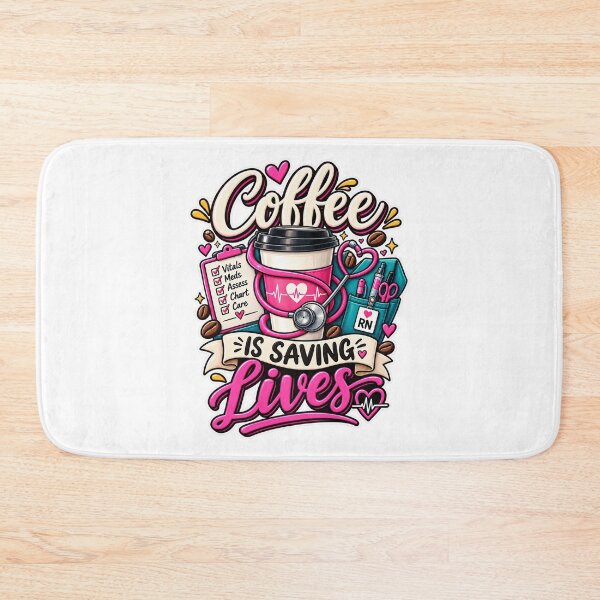 Item preview, Coffee Is Saving Lives – Funny Nurse Coffee Nursing Sticker designed and sold by Dr. Heartbeat.