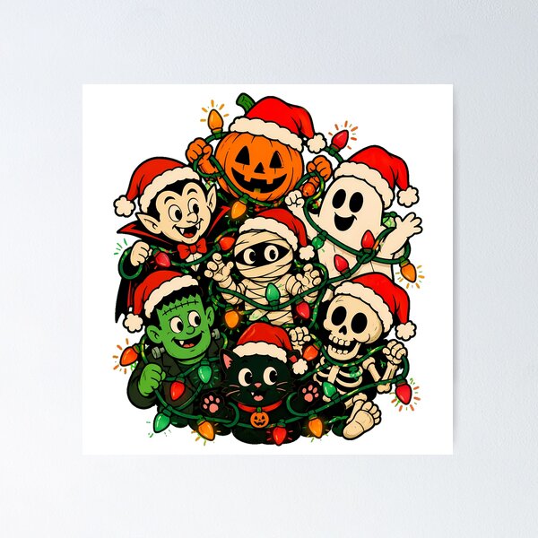 Item preview, Spooky Christmas Monster Squad Creepmas Friends designed and sold by chattsuede.