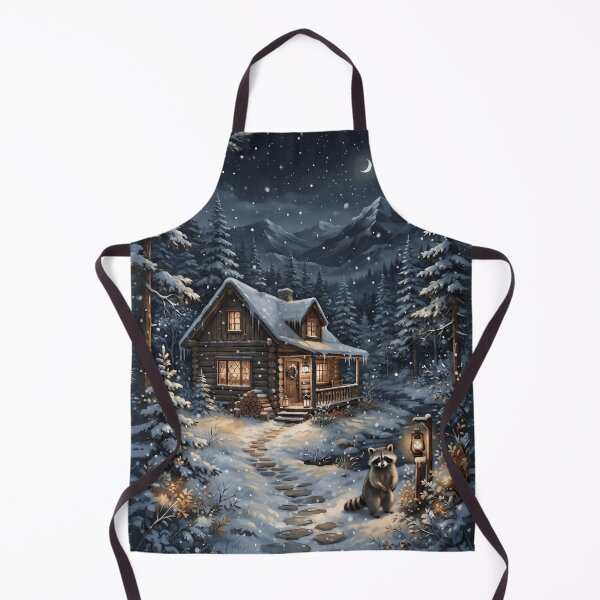 Item preview, Cozy Winter Cabin Tapestry – Snowy Woodland Raccoon Cottagecore Wall Art designed and sold by Ameliajohanson.