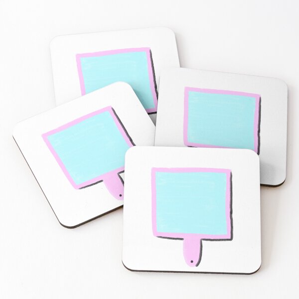 Item preview, Pastel Pink Handheld Square Mirror designed and sold by raun.draw.