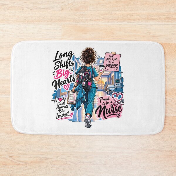 Item preview, Proud to Be a Nurse – Long Shifts Big Hearts Nursing Design designed and sold by Dr. Heartbeat.