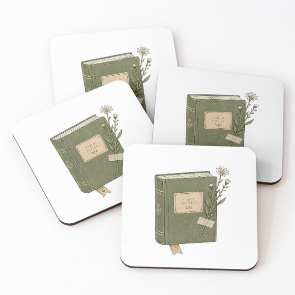 Item preview, Green Field Notes Book & Wildflowers – Botanical Bookish Aesthetic designed and sold by MoodMeow Paper & Ink.
