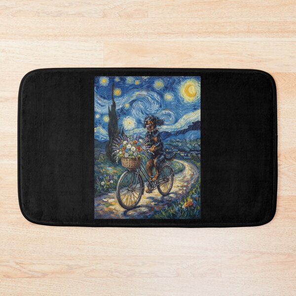 Item preview, Gordon Setter Biking Bike Starry Night Van Gogh Art Dog Lover designed and sold by dian-rody-crest.