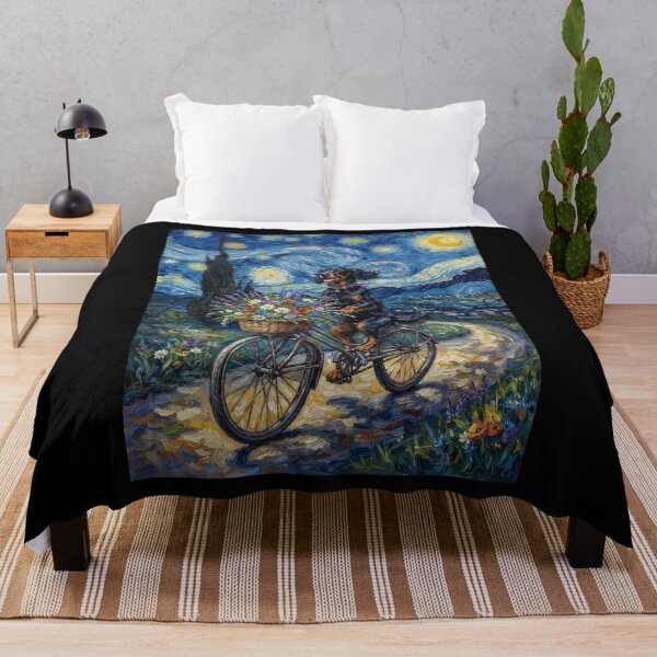 Item preview, Gordon Setter Biking Bike Starry Night Van Gogh Art Dog Lover designed and sold by dian-rody-crest.