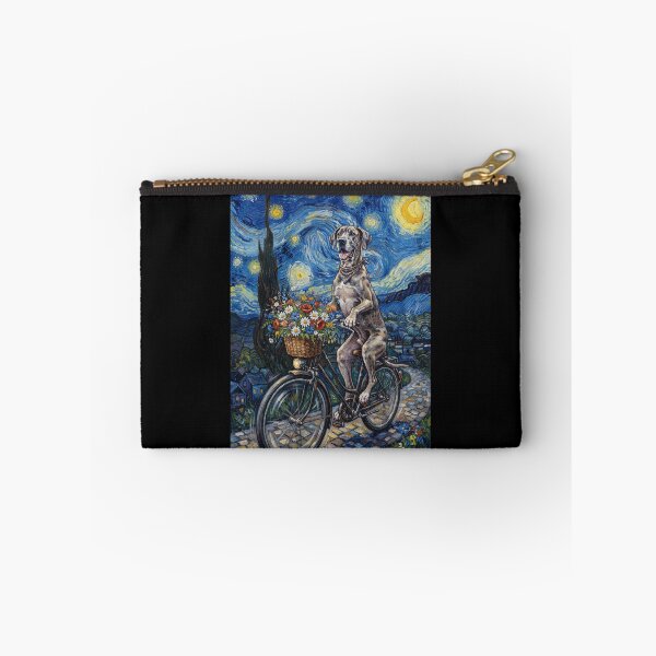 Item preview, Great Dane Biking Bike Starry Night Van Gogh Art Dog Lover designed and sold by dian-rody-crest.
