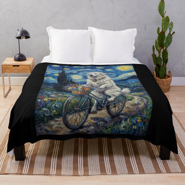 Item preview, Great Pyrenees Biking Bike Starry Night Van Gogh Art Dog Lover designed and sold by dian-rody-crest.